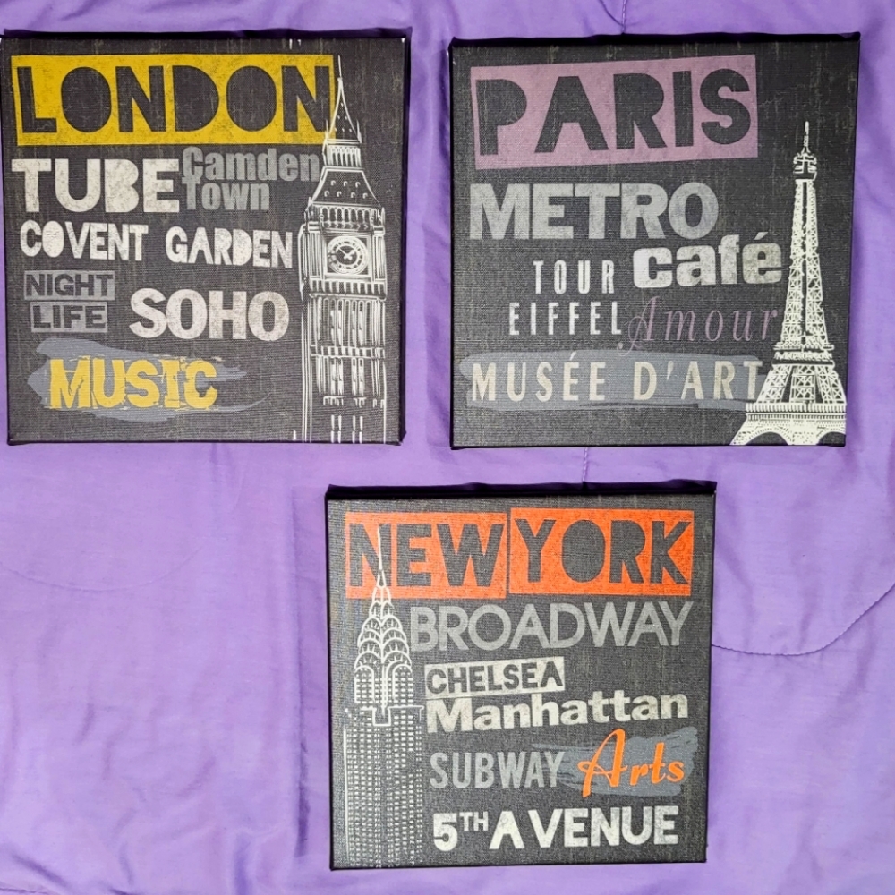 IKEA London, Paris, and New York Canvas Set